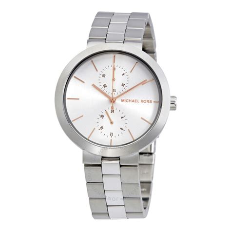 michael kors women's garner silver-tone watch mk6407|Michael Kors Garner Silver Dial Ladies Watch MK6407 .